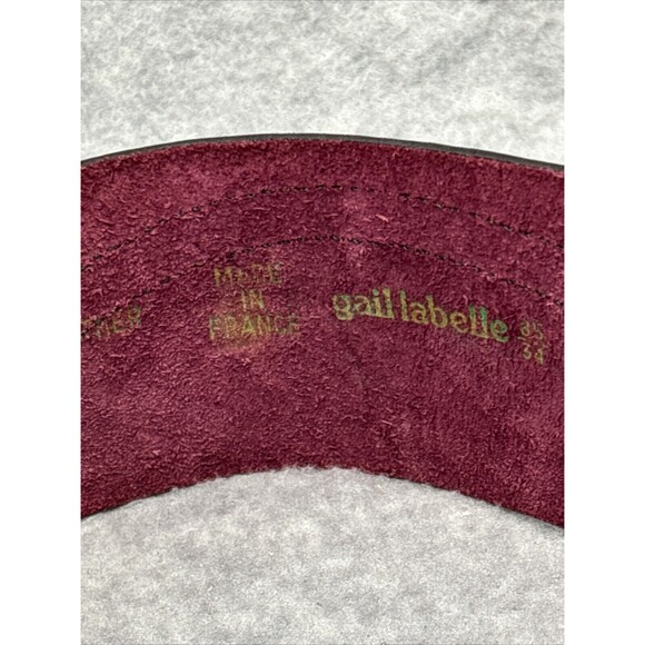 Gail Labelle Belt Vtg 80s Wide Burgundy Textured‎ Art to Wear Silver France Boho main image 12